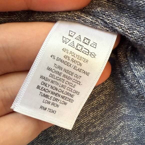 Tahari Womens Lightweight Heather Gray High-Low Hem Long Sleeve Pullover Sweater - Picture 5 of 6